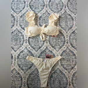 Strawberry Milk Mob ruched detail bikini